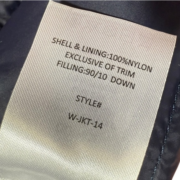 Quince Lightweight Down Packable Long Puffer Jacket Navy Large - Picture 14 of 14